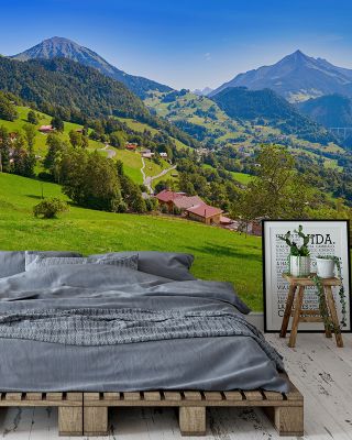 Alps at Ormont Dessus Switzerland Scenic Wallpaper