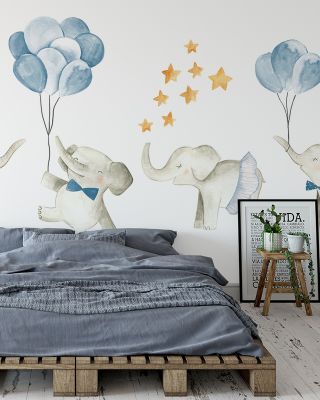 Cute Elephants Adorable Children's Wallpaper