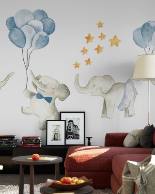 Cute Elephants Adorable Children's Wallpaper