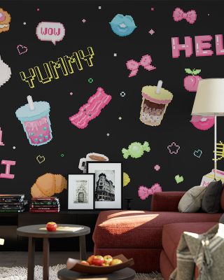 Cute Pixel Hello Dark Retro Gaming Wallpaper