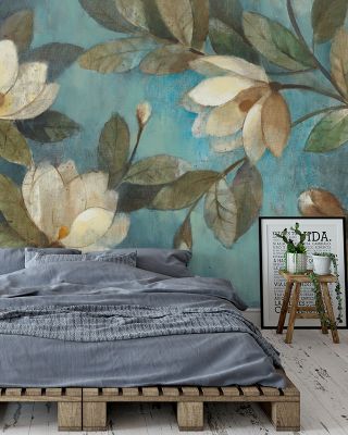 Floating Magnolias Elegant Floral Wallpaper