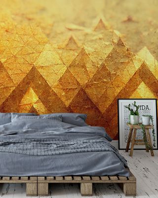 Gilded Pyramids Luxurious Egyptian Wallpaper