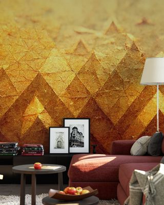 Gilded Pyramids Luxurious Egyptian Wallpaper