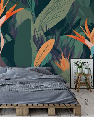 Hawaii Blossom Tropical Floral Wallpaper