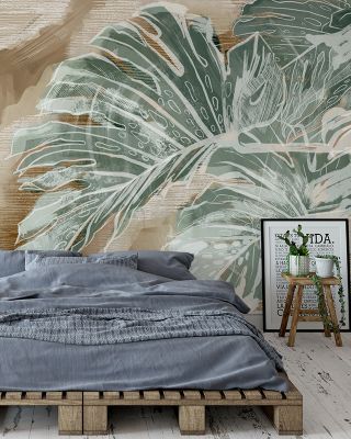 High Grunge Leaves Urban Nature Wallpaper