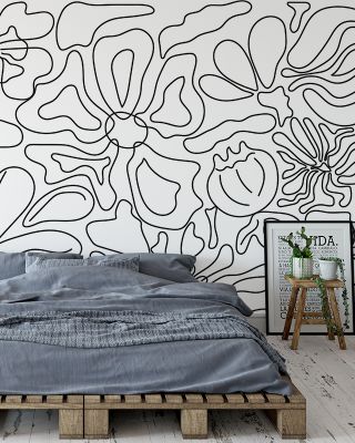 Hippie Flower Swirl Bohemian Retro Wallpaper