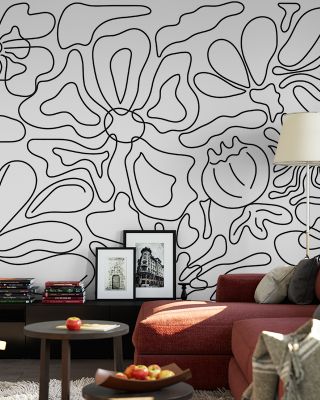 Hippie Flower Swirl Bohemian Retro Wallpaper