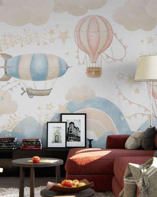 Hot Air Balloons Whimsical Sky Wallpaper