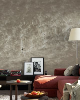 Khaki Shimmer Elegant Metallic Wallpaper