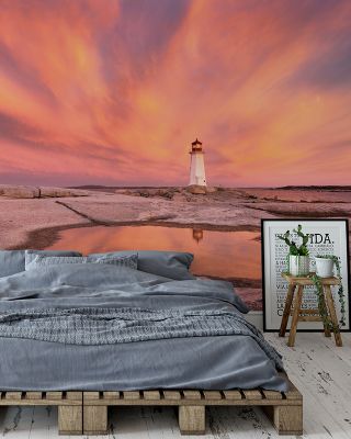 Peggy's Cove Lighthouse Coastal Serenity Wallpaper