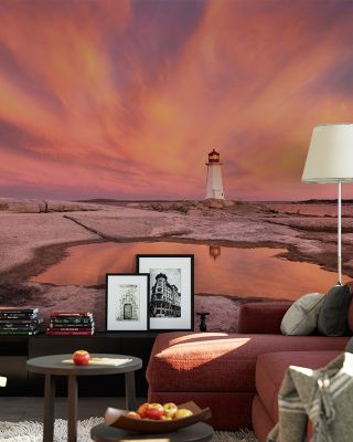 Peggy's Cove Lighthouse Coastal Serenity Wallpaper