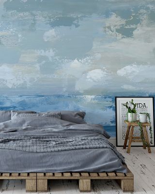Silver Blue Elegant Metallic Wallpaper
