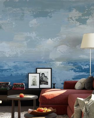 Silver Blue Elegant Metallic Wallpaper