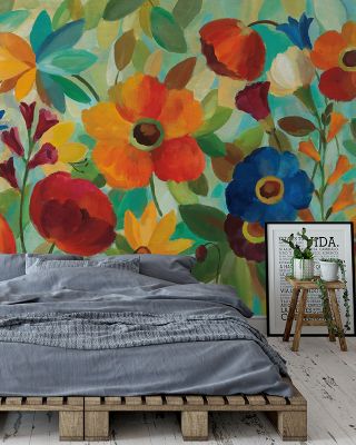 Summer Floral V Vibrant Botanical Wallpaper