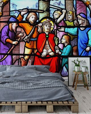 Vitrail Debate Stained Glass Elegance Wallpaper