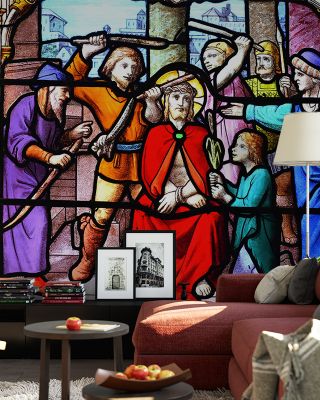 Vitrail Debate Stained Glass Elegance Wallpaper