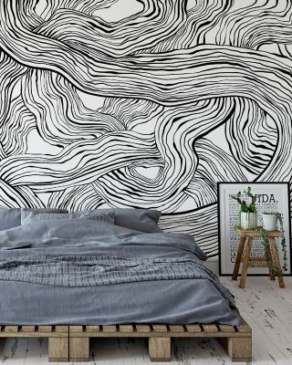 Weaves & Waves, White Modern Textured Wallpaper