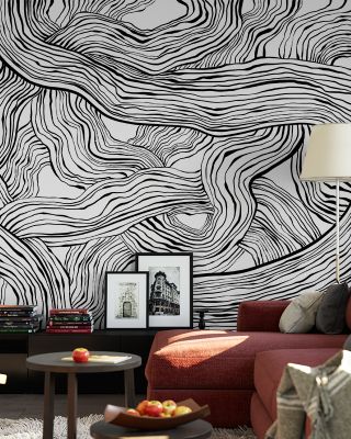 Weaves & Waves, White Modern Textured Wallpaper