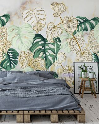 Weird Leaves Artistic Botanical Wallpaper
