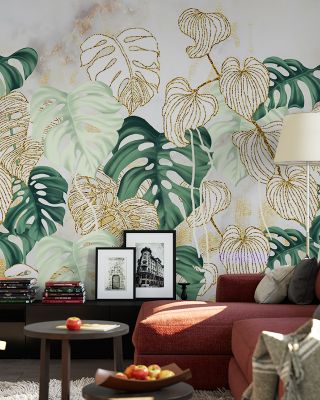 Weird Leaves Artistic Botanical Wallpaper
