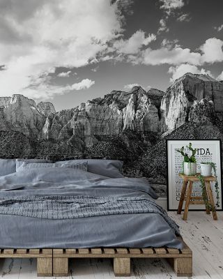 Zion Canyon Ridge Majestic Desert Landscape Wallpaper
