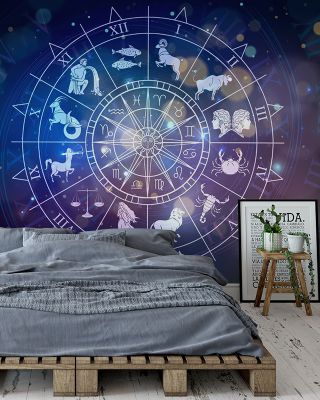 Zodiac Calendar Cosmic Symbolism Wallpaper