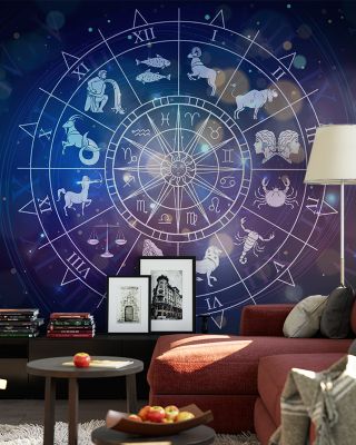 Zodiac Calendar Cosmic Symbolism Wallpaper