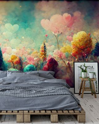 Abstract Rainbow Forest Artistic Landscape Wallpaper
