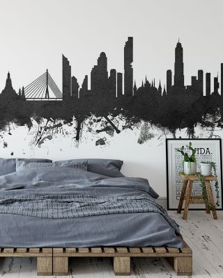 Bangkok Thailand Skyline Black & White Wallpaper
