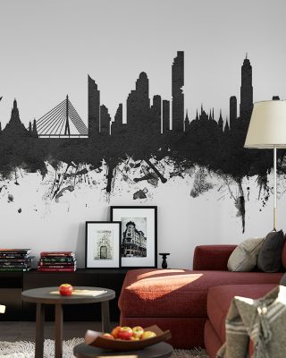 Bangkok Thailand Skyline Black & White Wallpaper