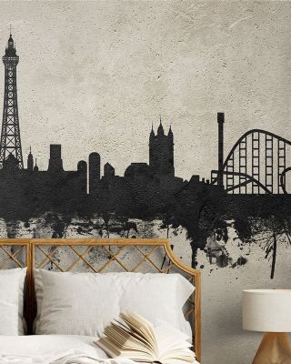Blackpool England Skyline Concrete Wallpaper