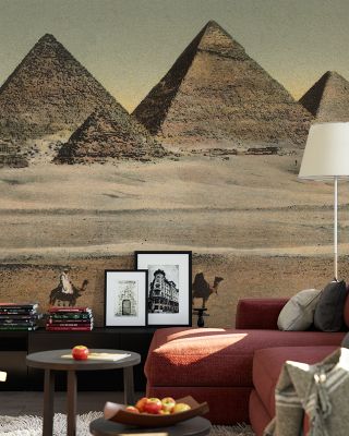 Cairo Pyramids - Screenprint Scenic Wallpaper