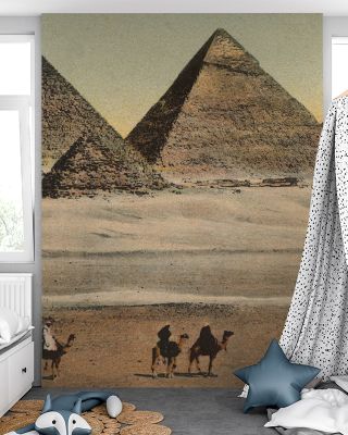 Cairo Pyramids - Screenprint Scenic Wallpaper