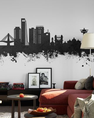 Chattogram Bangladesh Skyline Black & White Wallpaper