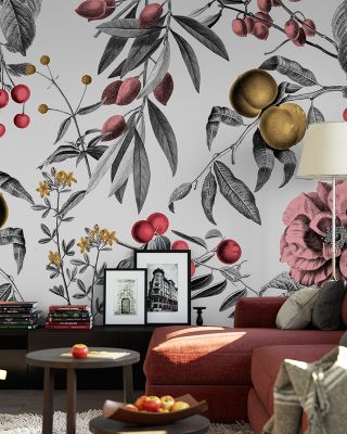 Cherries On Top Floral Wallpaper