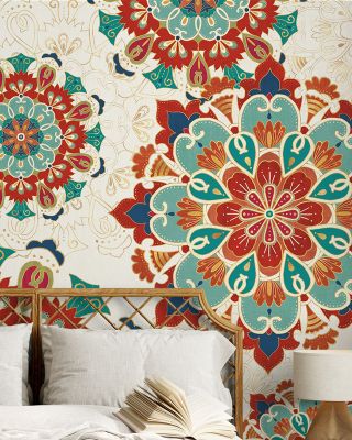 Folk Floral VIII Wallpaper