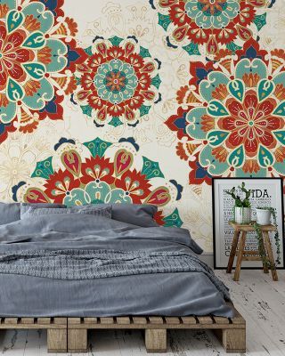 Folk Floral VIII Wallpaper
