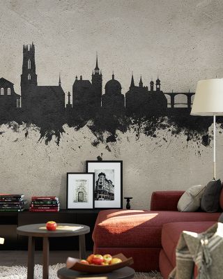 Fribourg Switzerland Skyline Concrete Wallpaper