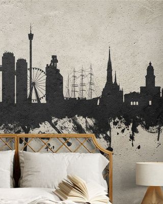 Gothenburg Skyline Concrete Wallpaper