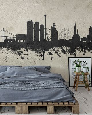 Gothenburg Skyline Concrete Wallpaper