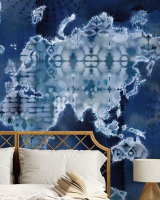 Indigo World Map Abstract Wallpaper