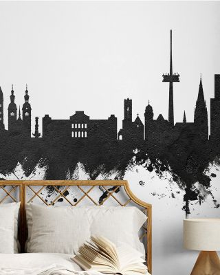 Koblenz Germany Skyline Black & White Wallpaper