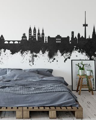 Koblenz Germany Skyline Black & White Wallpaper