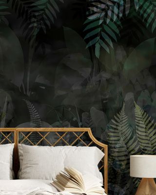 Green Liquid Tropical in Dark Abstract Wallpaper