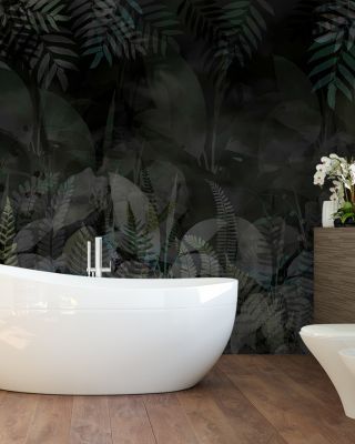 Green Liquid Tropical in Dark Abstract Wallpaper