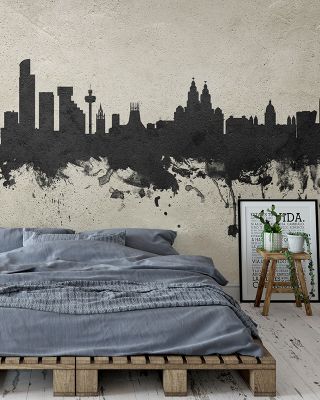 Liverpool England Skyline Concrete Wallpaper