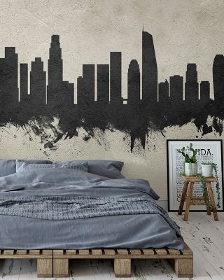 Los Angeles Skyline Concrete Wallpaper