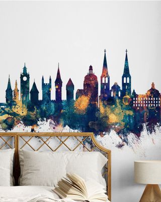 Lucerne Switzerland Luzern Skyline Blue & Bronze Wallpaper
