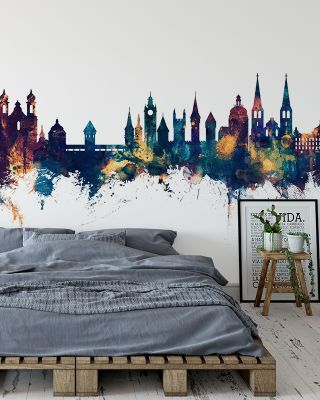 Lucerne Switzerland Luzern Skyline Blue & Bronze Wallpaper