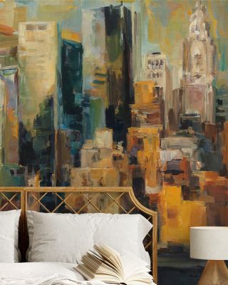 New York New York Skyline Black & White Wallpaper